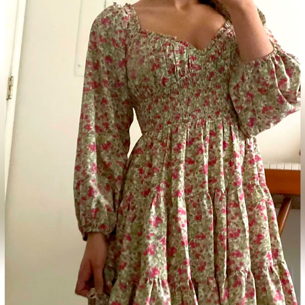 Long sleeve floral dress